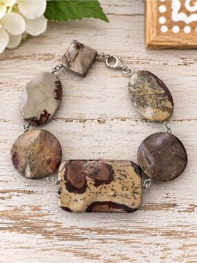 Jay King DTR Sterling Silver Multi Stone Jasper Statement Bracelet